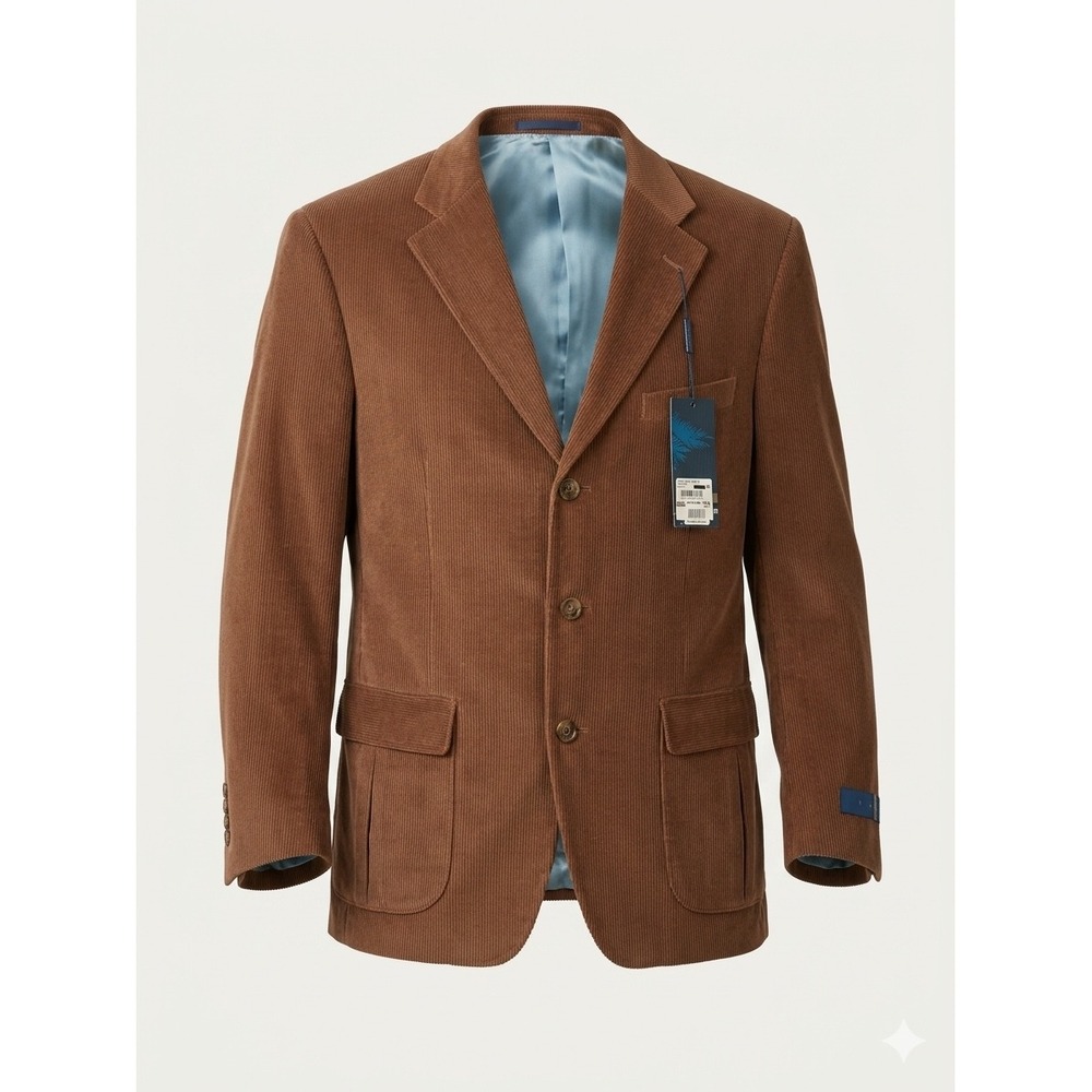 Ibiza Y2K Dark Academia Corduroy Blazer Cotton‎ Cashmere Brown Western Size 40R